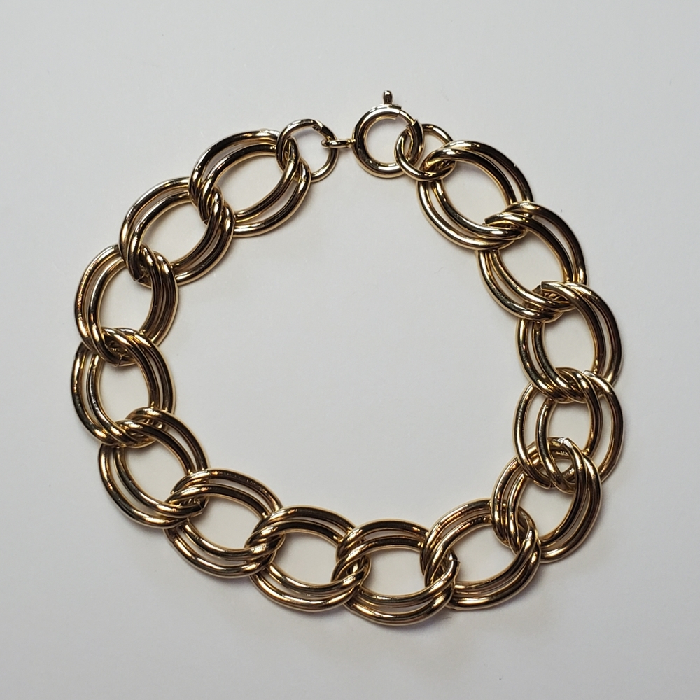 Gold-plated Double Link Chain Bracelet